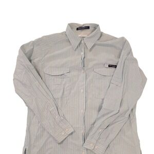 Columbia PFG Super Bonehead Long Sleeve Shirt Light Blue Stripe Men's‎ L